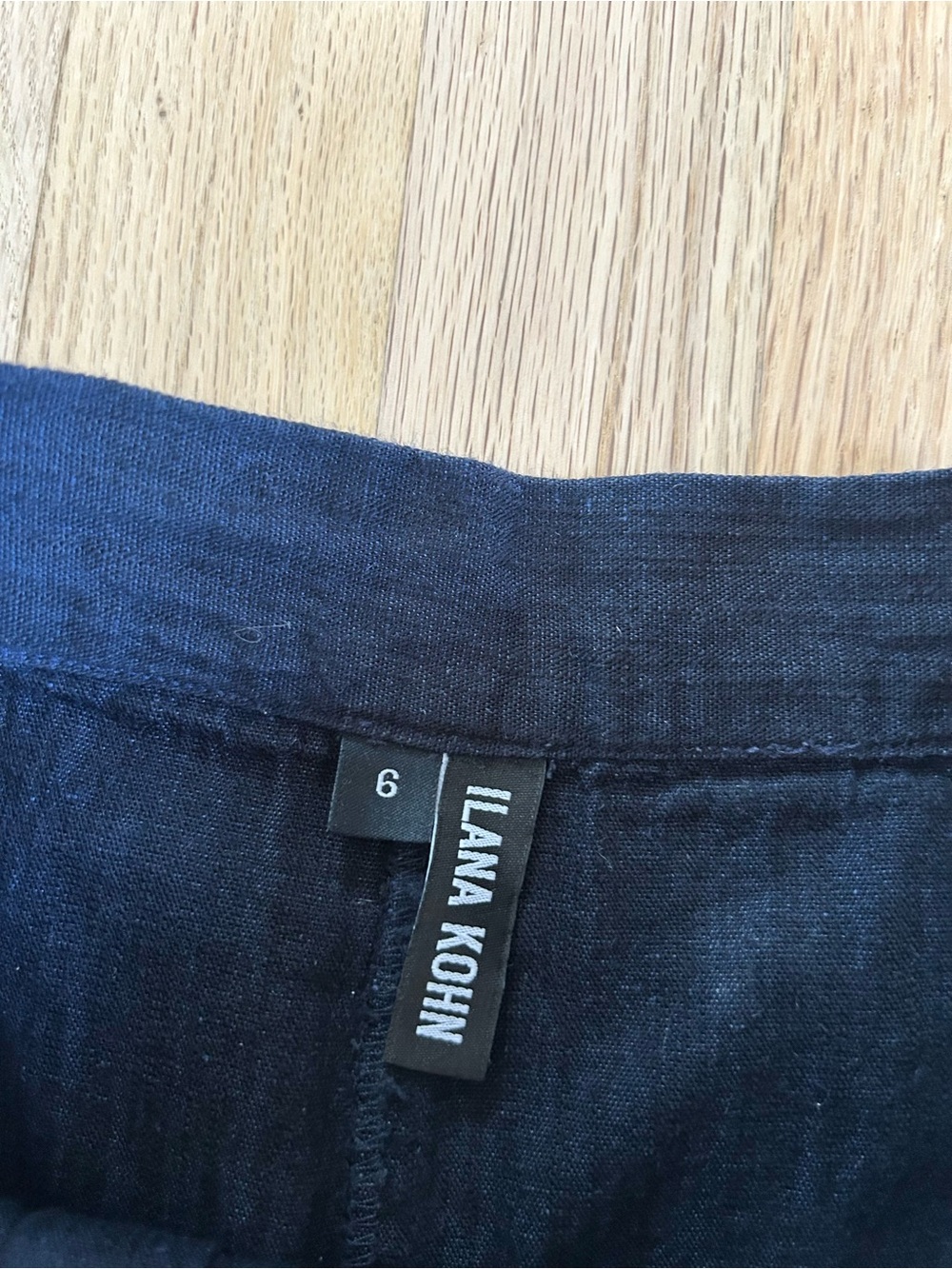 ILANA KOHN boyd pants deep indigo navy cotton linen wide leg pleat size 6 - Picture 4 of 9